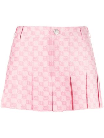 MISBHV Monogram low-rise Pleated Miniskirt - Farfetch