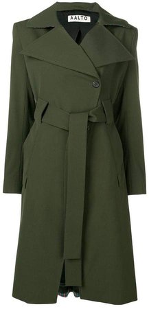 contrasting panels trench coat