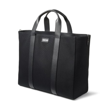 Black Canvas and Leather Tote Bag | SHOPPER TOTE/L | JIMMY CHOO / ERIC HAZE CURATED BY POGGY collection | JIMMY CHOO
