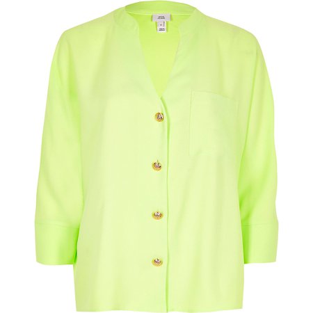 Lime green long sleeve shirt - Shirts - Tops - women