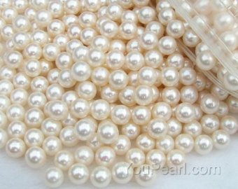 AA 9-10mm round pearl freshwater white half drilled pearls | Etsy