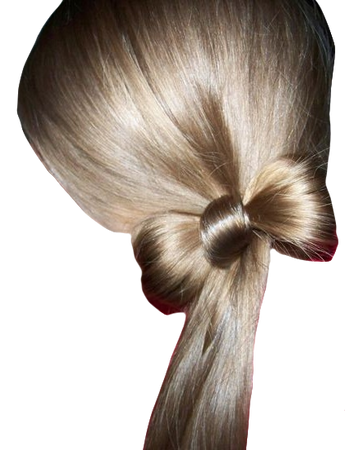 side ponytail with bow