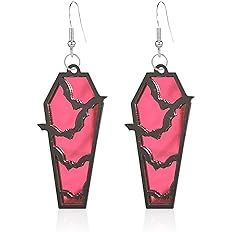 Amazon.com: GBAHFY Halloween Ghost Face Knife Earrings Women Girls Acrylic Drop Dangle Scream Gothic Statement Howling Skull Hypoallergenic Jewelry Gifts Kids Lady Party Costume Decorations Accessories (Pink Coffin Earring): Clothing, Shoes & Jewelry
