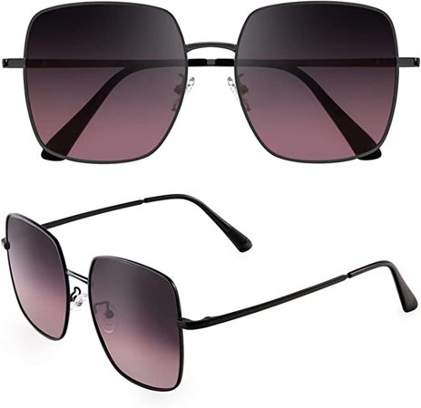 Upgraded Oversized Square Sunglasses for Women and Men Polarized Sun Glasses Metal Frame Gradient Glasses 100% UV Protection (Black/Puple Gradient Red Wine) : Amazon.ca: Clothing, Shoes & Accessories