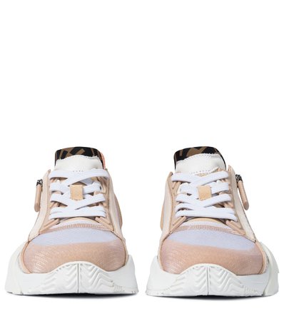 FENDI Flow suede and nylon sneakers