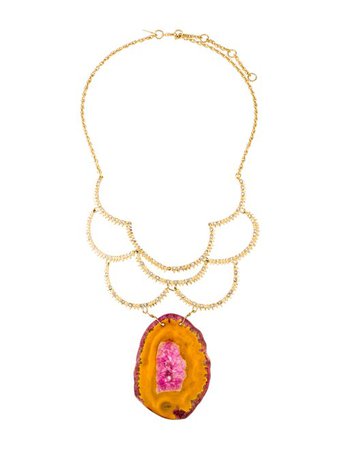 Alexis Bittar Dyed Agate & Crystal Collar Necklace - Necklaces - WA541409 | The RealReal