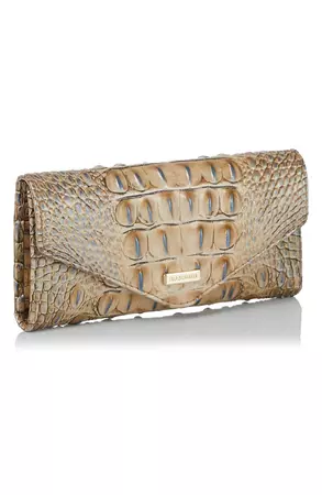 Brahmin Veronica Melbourne Croc Embossed Leather Envelope Wallet | Nordstrom