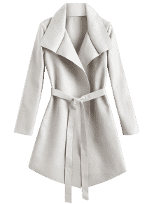 Belted Asymmetrical Wool Blend Coat