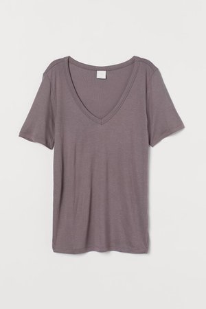 Airy T-shirt - Dark taupe - Ladies | H&M US