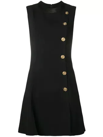 Versace Asymmetric Buttoned Dress