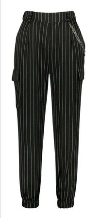 Pants Black striped boohoo