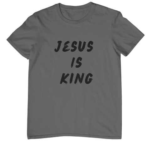 Jesus Is King Charcoal tee