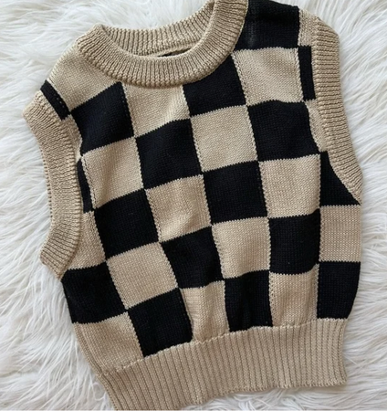 checkered sweater vest