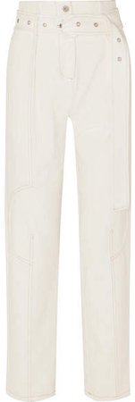 LOW CLASSIC - Belted Cotton-twill Tapered Pants - White