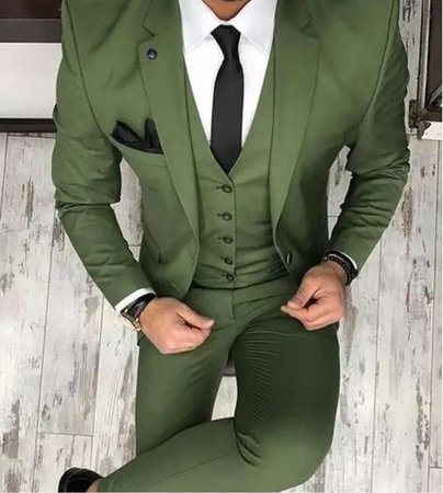 olive green men’s suit