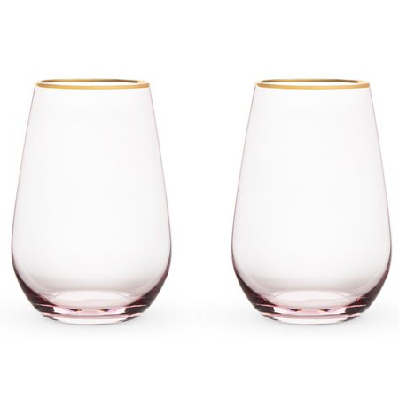 Twine Rose 18 oz. Crystal Stemless Wine Glass | Wayfair