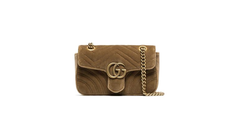GUCCI Velvet mini Marmont Quilted Bag $1,590