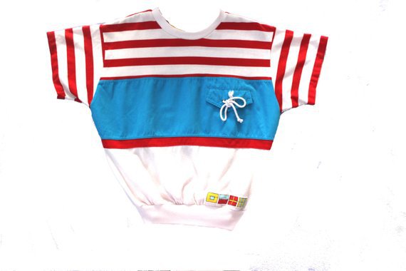 Vintage Nautical Stripe Top Short Sleeve sailor kitsch | Etsy