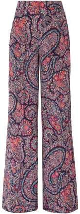 Printed Silk Crepe De Chine Wide-leg Pants