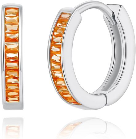 Amazon.com: GLOQUAT Crystal Orange Huggie Earrings 14K Gold Plated Orange Hoops for Women S925 Silver Post Vintage Cubic Zirconia Round Circle Bright Orange Hoops for Women Girl Trendy Winter Pumpkin Jewelry 10mm: Clothing, Shoes & Jewelry