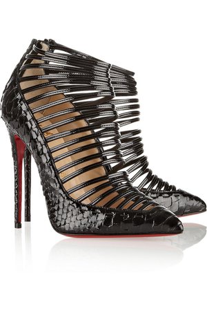 / Christian Louboutin Gortik 120 python and patent-leather ankle boots - Buscar con Google