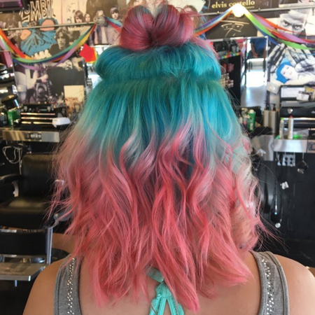 Pink & Turquoise Hair