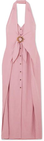 Liya Halterneck Lyocell-blend Dress - Pink