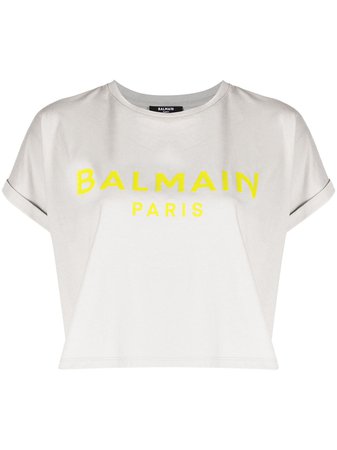 Balmain t-shirt Crop à Logo Imprimé - Farfetch