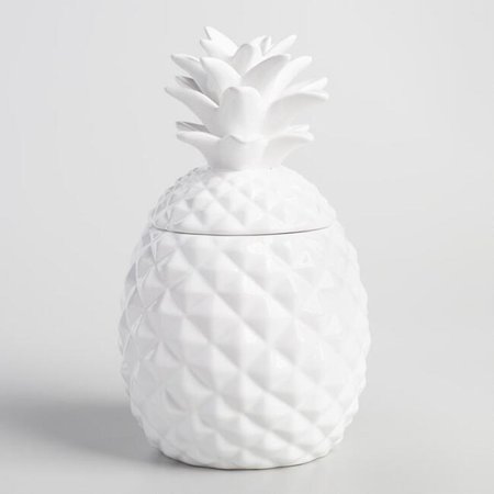 White Pineapple Ceramic Cookie Jar | World Market