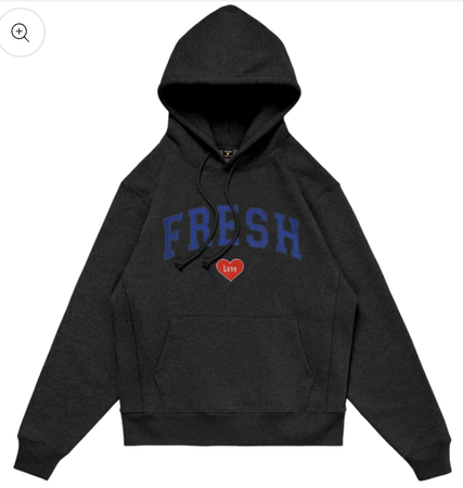 black fresh love hoodie