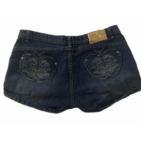 rhinestone embroidered apple bottom jean micro mini shorts