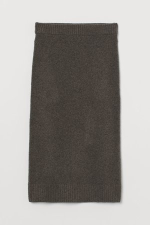 Fine-knit Pencil Skirt - Gray