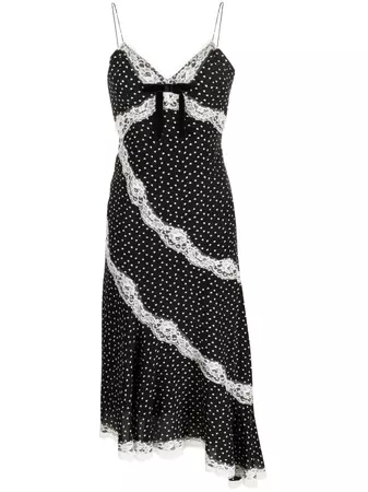 Alessandra Rich heart-print Silk Midi Dress - Farfetch