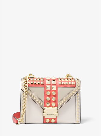 Whitney Small Studded Tri-color Saffiano Leather Shoulder Bag | Michael Kors