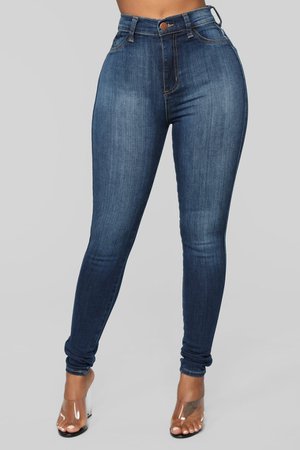 Luxe High Waist Skinny Jeans - Dark