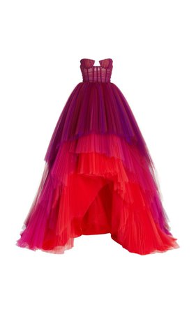 Carolina Herrera - Strapless Bustier Tiered Gown By Carolina Herrera | Moda Operandi