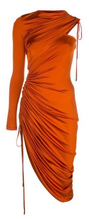 silk orange dress