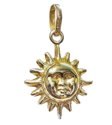 vintage sun face necklace pendant