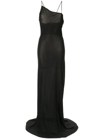Isabel Benenato Sheer Asymmetric Evening Dress | Farfetch.com