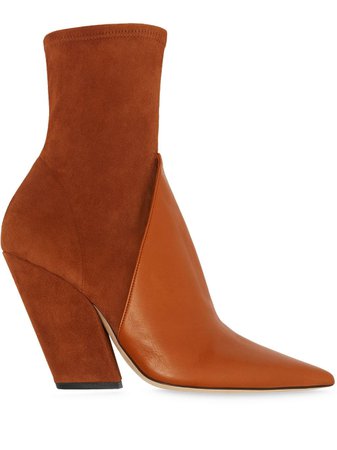Burberry panelled pointed toe ankle boots