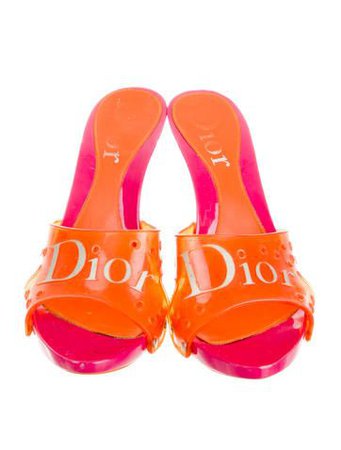 Vintage Christian Dior Pink and Orange Sandals