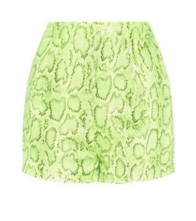 Neon Lime Faux Leather Snake Print High