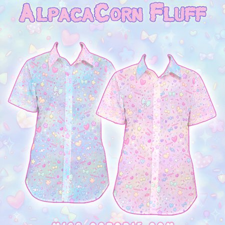 "AlpacaCorn Fluff" Button-Up Shirt