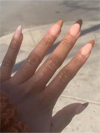Brown French Tip nails