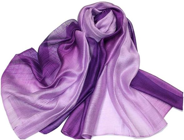 SNUG STAR Cotton Silk Scarf Elegant Soft Wraps Color Shade Scarves for Women (Purple) at Amazon Women’s Clothing store