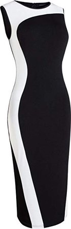 Jeansian Mujer Vestidos Elegant Vestidos Cuero De Imitacion Faux Leather Costura Sleeveless Bodycon Slim Fit Pencil Dama Dresses WKD227: Amazon.es: Ropa y accesorios
