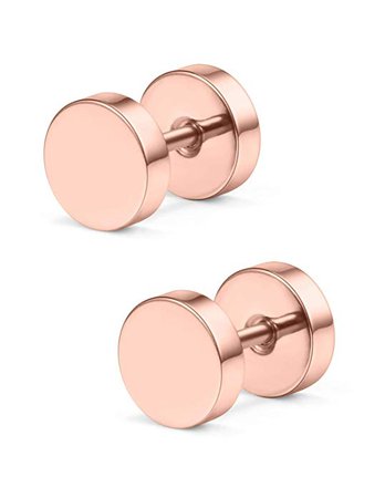 Amazon.com: Cisyozi 4 Pairs 18G Stainless Steel Mens Womens Stud Earrings Cartilage Ear Piercings Helix Tragus Barbell Stud Earrings Plugs Tunnel 3-6mm Rose Gold: Jewelry
