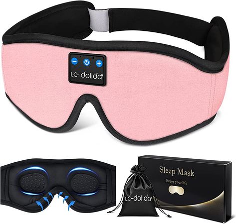 Amazon.com: LC-dolida Sleeping Headphones Eye Mask, Sleep Mask with Bluetooth Headphones 3D Eye Mask Wireless Music Cotton Sleep Cover for Side Sleepers Nap Insomnia Air Travel Meditation Gifts for Unisex : Electronics