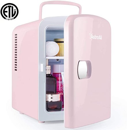 Amazon.com: AstroAI Mini Fridge 4 Liter/6 Can AC/DC Portable Thermoelectric Cooler and Warmer for Skincare, Foods, Medications, Home and Travel (Pink): Automotive