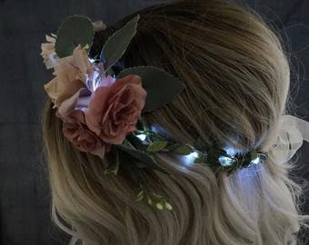 Adjustable Light up LED festival rave Flower Crown headband | Etsy